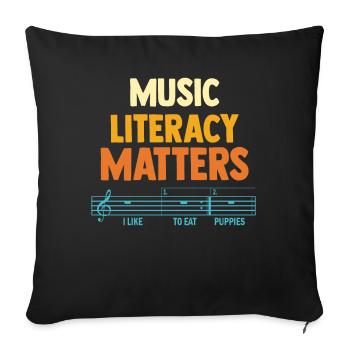 Music Literacy Matters - Sofa pillowcase 17,3'' x 17,3'' (45 x 45 cm) - black - Front