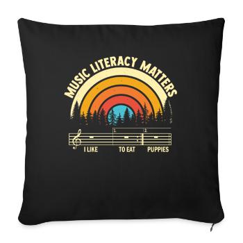 Music Literacy Matters - Sofa pillowcase 17,3'' x 17,3'' (45 x 45 cm) - black - Front