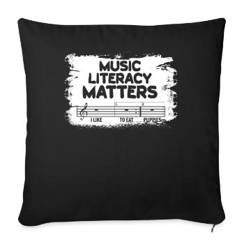 Music Literacy Matters - Sofa pillowcase 17,3'' x 17,3'' (45 x 45 cm) - black - Front