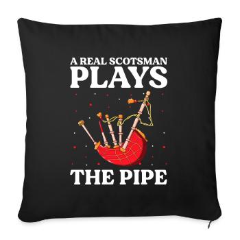 Bagpipes for pipers and Scots - Sofa pillowcase 17,3'' x 17,3'' (45 x 45 cm) - black - Front