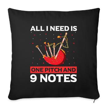 Bagpipe teacher quote and bagpipe players - Sofa pillowcase 17,3'' x 17,3'' (45 x 45 cm) - black - Front