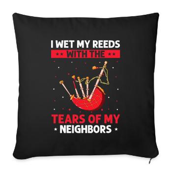 Bagpipe teacher quote and bagpipe players - Sofa pillowcase 17,3'' x 17,3'' (45 x 45 cm) - black - Front