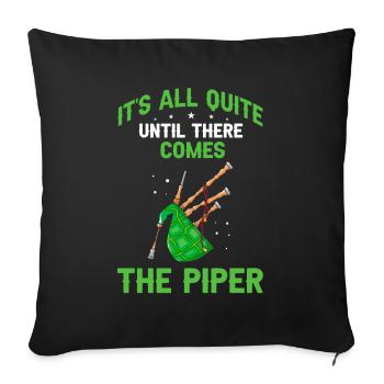 Bagpipes for pipers and Scots - Sofa pillowcase 17,3'' x 17,3'' (45 x 45 cm) - black - Front