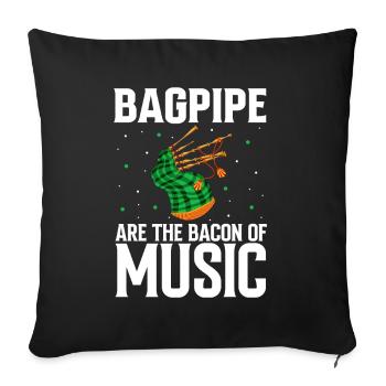 Bagpipes for pipers and Scots - Sofa pillowcase 17,3'' x 17,3'' (45 x 45 cm) - black - Front