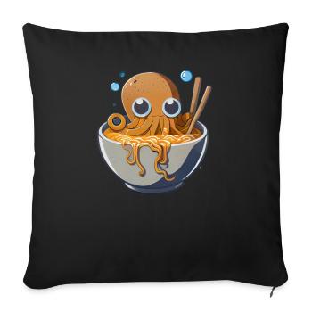 Mais le premier poulpe sucré ramen mange des ramen - Housse de coussin décorative 45 x 45 cm - noir - Devant