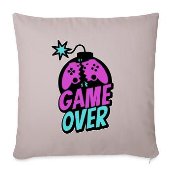 Game Over Controller Konsole Zocker Pro Gaming - Sofakissenbezug 45 x 45 cm - helles Taupe - Vorne
