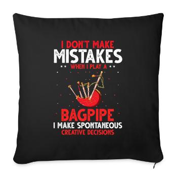 Bagpipes for pipers and Scots - Sofa pillowcase 17,3'' x 17,3'' (45 x 45 cm) - black - Front