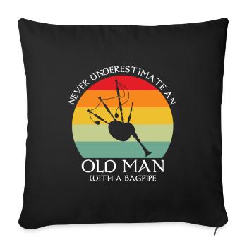 Bagpipes for pipers and Scots - Sofa pillowcase 17,3'' x 17,3'' (45 x 45 cm) - black - Front