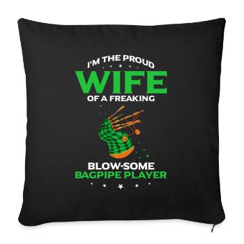 Bagpipes for pipers and Scots - Sofa pillowcase 17,3'' x 17,3'' (45 x 45 cm) - black - Front