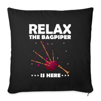 Bagpipe teacher quote and bagpipe players - Sofa pillowcase 17,3'' x 17,3'' (45 x 45 cm) - black - Front