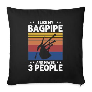 Citation de cornemuse pour un écossais et un musicien de cornemuse - Housse de coussin décorative 45 x 45 cm - noir - Devant