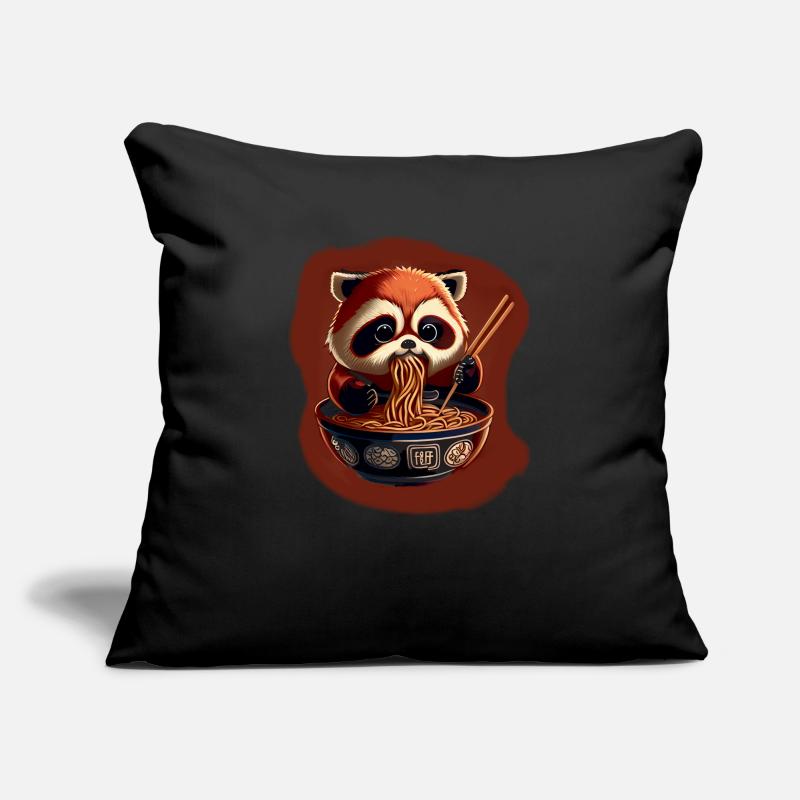 But first ramen sweet red panda eats ramen Sofa pillowcase 17,3'' x 17,3'' (45 x 45 cm)