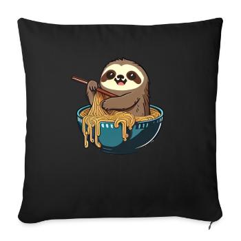 Mais le premier ramen doux paresseux mange des ramen - Housse de coussin décorative 45 x 45 cm - noir - Devant