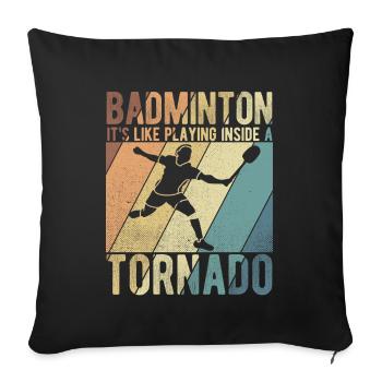 Badminton - Sofakissenbezug 45 x 45 cm - Schwarz - Vorne