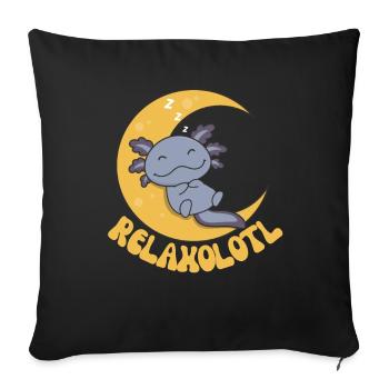 Relaxolotl Axolotl lovers sweet animals relax - Sofa pillowcase 17,3'' x 17,3'' (45 x 45 cm) - black - Front
