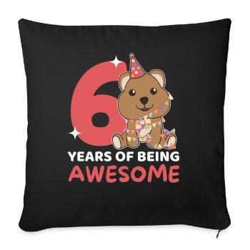 Quokka pour les enfants de 6 ans - Housse de coussin décorative 45 x 45 cm - noir - Devant