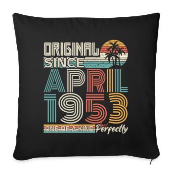 Avril 1953 anniversaire avril 1953 cadeau 1953 - Housse de coussin décorative 45 x 45 cm - noir - Devant