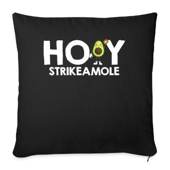Holy Strikeamole Baseball Softball Avocat - Housse de coussin décorative 45 x 45 cm - noir - Devant