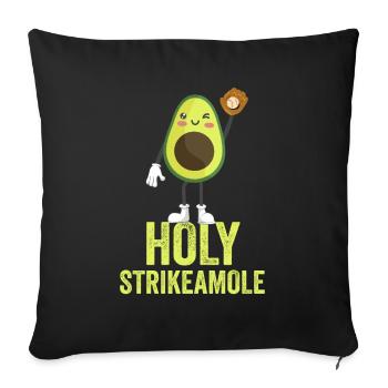 Holy Strikeamole Baseball Softball Avocat - Housse de coussin décorative 45 x 45 cm - noir - Devant