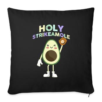 Holy Strikeamole Baseball Softball Avocat - Housse de coussin décorative 45 x 45 cm - noir - Devant