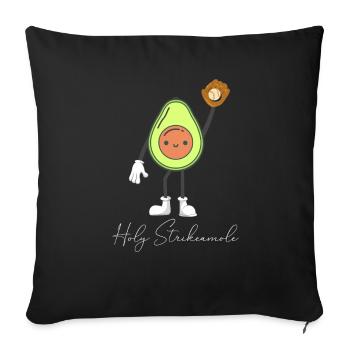 Holy Strikeamole Baseball Softball Avocat - Housse de coussin décorative 45 x 45 cm - noir - Devant