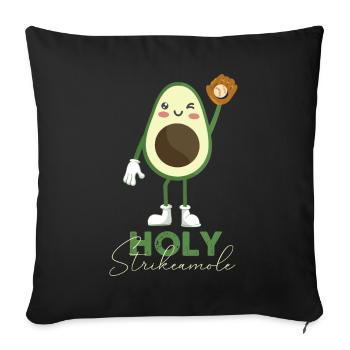 Holy Strikeamole Baseball Softball Avocat - Housse de coussin décorative 45 x 45 cm - noir - Devant