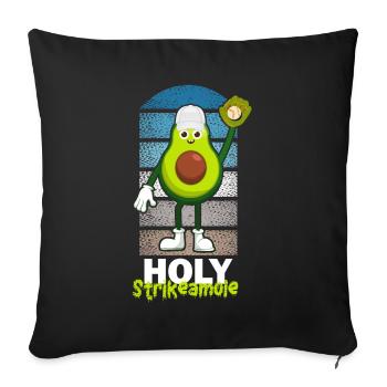 Holy Strikeamole Baseball Softball Avocat - Housse de coussin décorative 45 x 45 cm - noir - Devant
