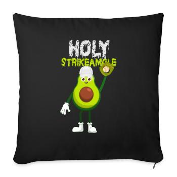 Holy Strikeamole Baseball Softball Avocat - Housse de coussin décorative 45 x 45 cm - noir - Devant