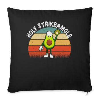 Holy Strikeamole Baseball Softball Avocat - Housse de coussin décorative 45 x 45 cm - noir - Devant