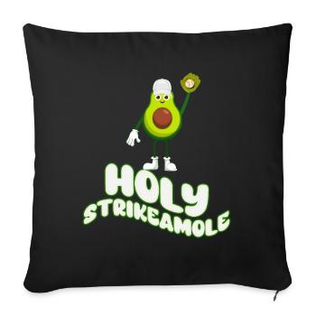 Holy Strikeamole Baseball Softball Avocat - Housse de coussin décorative 45 x 45 cm - noir - Devant