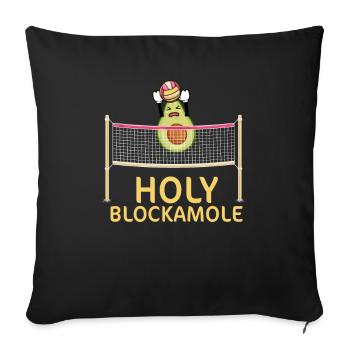 Holy Blockamole Volleyball Avocado - Sofa pillowcase 17,3'' x 17,3'' (45 x 45 cm) - black - Front