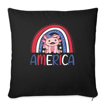 4 juillet American Axolotl for Kids USA - Housse de coussin décorative 45 x 45 cm - noir - Devant