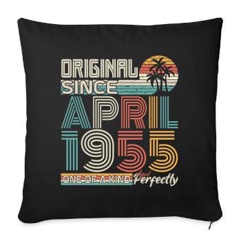 Avril 1955 anniversaire avril 1955 cadeau 1955 - Housse de coussin décorative 45 x 45 cm - noir - Devant
