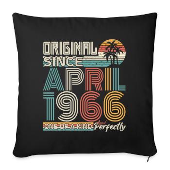 April 1966 anniversary April 1966 gift 1966 - Sofa pillowcase 17,3'' x 17,3'' (45 x 45 cm) - black - Front