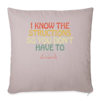 Je connais les structures pour que vous n’ayez pas à le faire - Housse de coussin décorative 45 x 45 cm - taupe clair - Devant