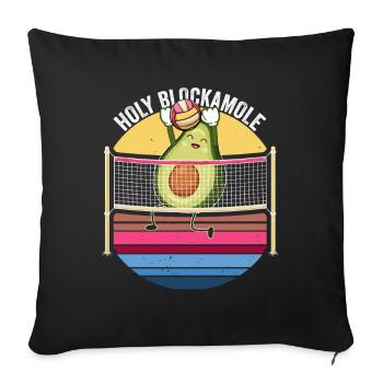 Holy Blockamole Volleyball Avocado - Sofa pillowcase 17,3'' x 17,3'' (45 x 45 cm) - black - Front