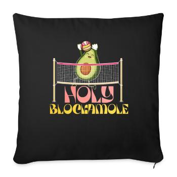 Holy Blockamole Volleyball Avocado - Sofa pillowcase 17,3'' x 17,3'' (45 x 45 cm) - black - Front