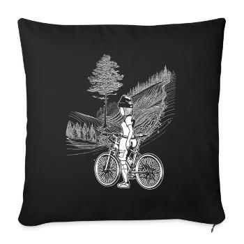 Environmentally conscious cycling shirt with comic design. - Sofa pillowcase 17,3'' x 17,3'' (45 x 45 cm) - black - Front