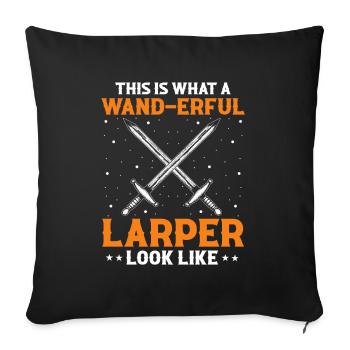 Fantasy role-playing game quote for sword fighting - Sofa pillowcase 17,3'' x 17,3'' (45 x 45 cm) - black - Front