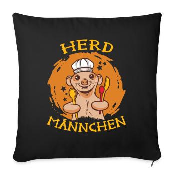 Herd Männchen das Erdmännchen - Sofakissenbezug 45 x 45 cm - Schwarz - Vorne