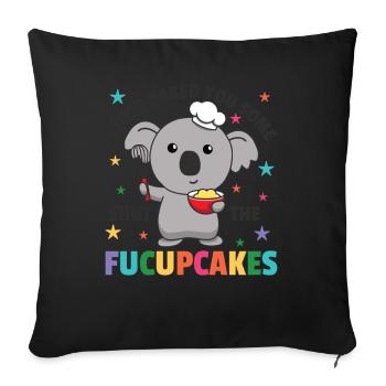 Je viens de vous faire cuire un peu fermer les fucupcakes koala - Housse de coussin décorative 45 x 45 cm - noir - Devant