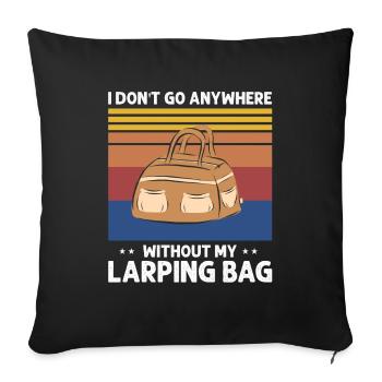 Citation de jeu de rôle pour Larper et Larp - Housse de coussin décorative 45 x 45 cm - noir - Devant