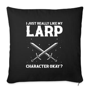 Fantasy role-playing game quote for sword fighting - Sofa pillowcase 17,3'' x 17,3'' (45 x 45 cm) - black - Front