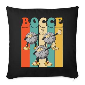 Bocce Player Dabbing Bacce Ball with Jack Bocci - Sofa pillowcase 17,3'' x 17,3'' (45 x 45 cm) - black - Front