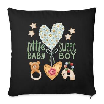 Baby Saying, Cute Baby Boy, Kawaii Baby - Sofa pillowcase 17,3'' x 17,3'' (45 x 45 cm) - black - Front