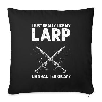 Jeu de rôle en direct pour PNJ et jeu de rôle RPG - Housse de coussin décorative 45 x 45 cm - noir - Devant