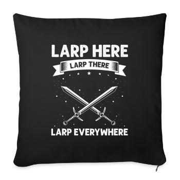 Larping pour les jeux de rôle fantastiques et les combats à l’épée - Housse de coussin décorative 45 x 45 cm - noir - Devant