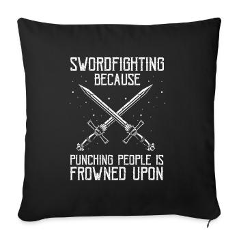 Citation de jeu de rôle pour Larper et Larp - Housse de coussin décorative 45 x 45 cm - noir - Devant