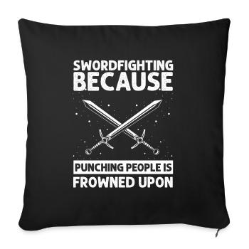 Citation Larper pour les jeux de rôle GN et fantastiques - Housse de coussin décorative 45 x 45 cm - noir - Devant