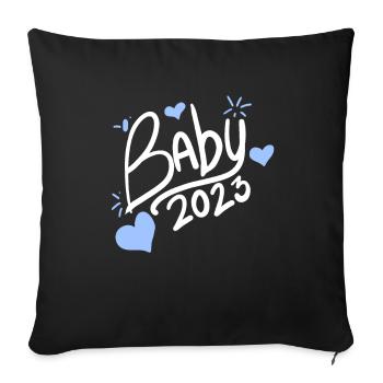 Bébé 2023 Garçon - Housse de coussin décorative 45 x 45 cm - noir - Devant